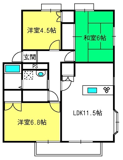 コスモヒルズ３の間取り