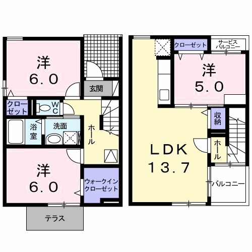 サンシャインコテージII　Ａの間取り