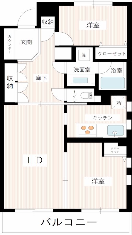 大田区南馬込のマンションの間取り