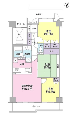 シティウィンズ三島の間取り