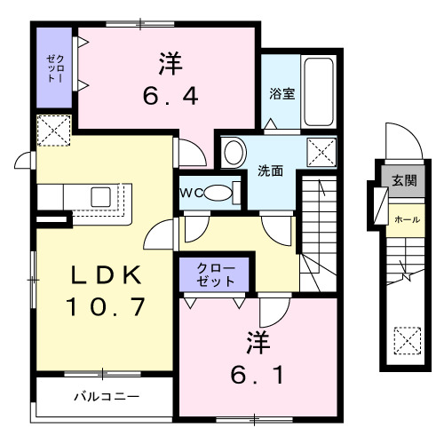 美しが丘西２丁目アパート（０２７８２１５０１）の間取り