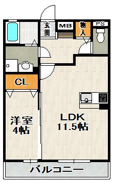 オッツ荒牧南の間取り