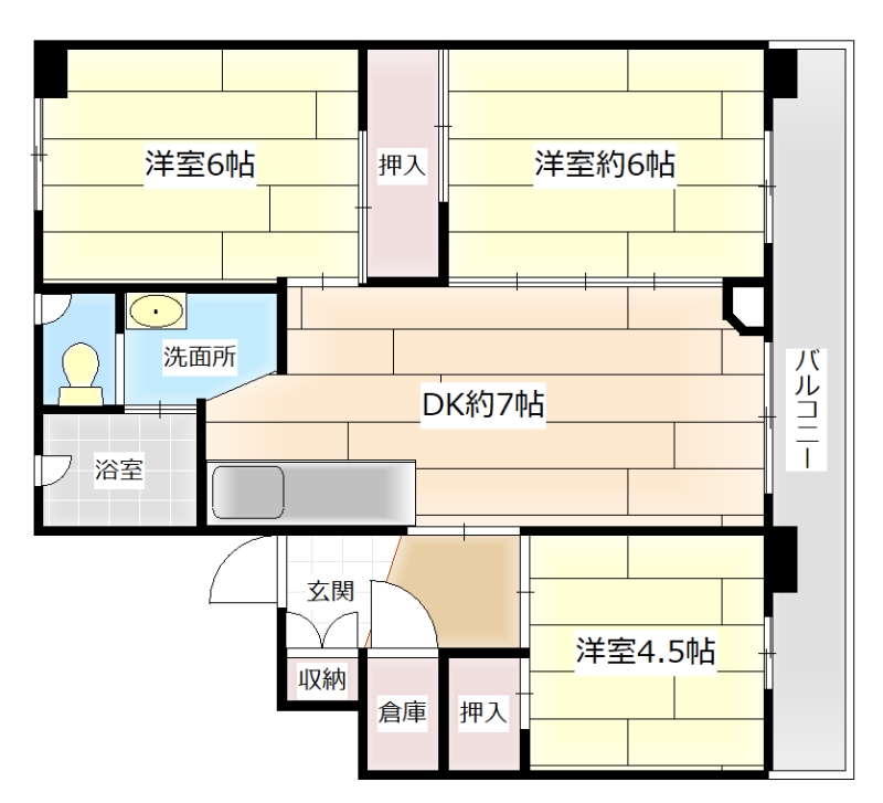 岩見沢市幌向南五条のマンションの間取り