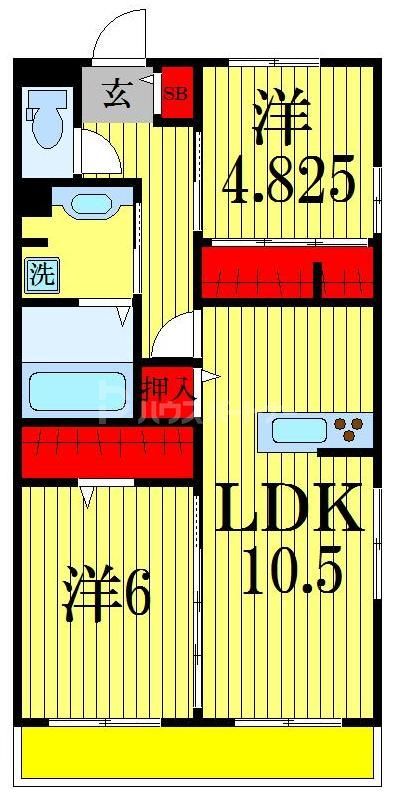 薬円台壱番館　Ｃの間取り