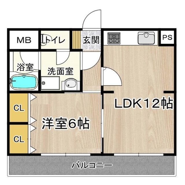 大阪市大正区三軒家西のマンションの間取り