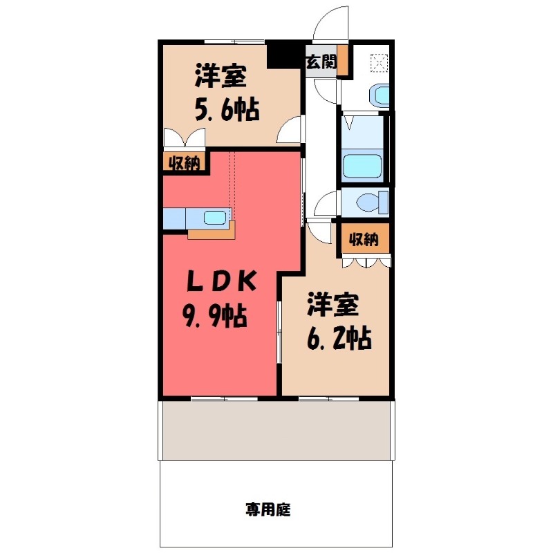 【宇都宮市中里町のアパートの間取り】