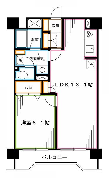 新宿区西落合のマンションの間取り