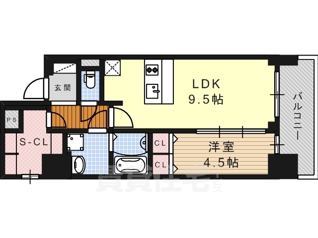 名古屋市中区錦のマンションの間取り