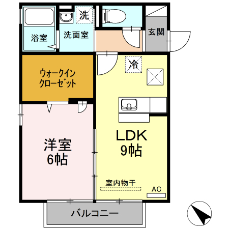 【山口市小郡上郷のアパートの間取り】