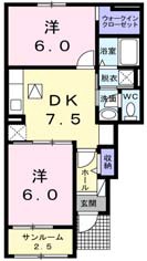 小松島市小松島町のアパートの間取り