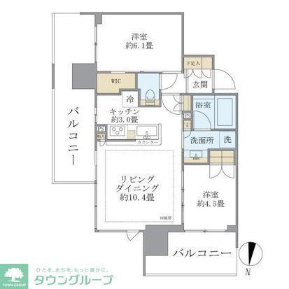 板橋区大山町のマンションの間取り