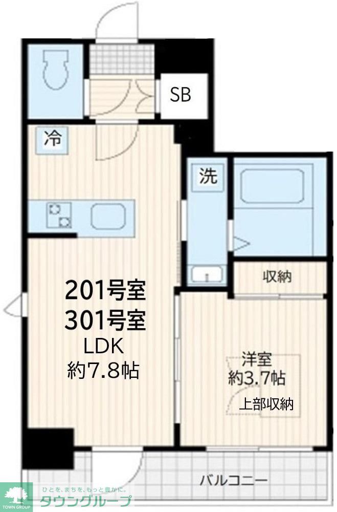 新宿区大京町のマンションの間取り