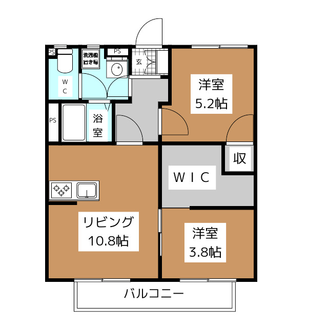 フレグランスにしみや　Ｅの間取り