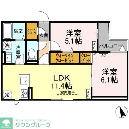 (仮)D-ROOM東四つ木Dの間取り