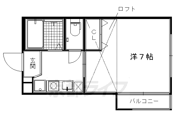 京都市左京区田中里ノ前町のマンションの間取り