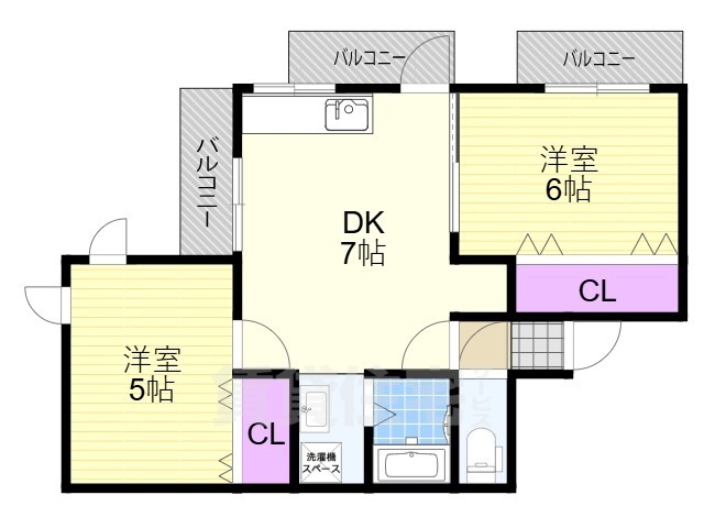 大阪市西淀川区佃のマンションの間取り