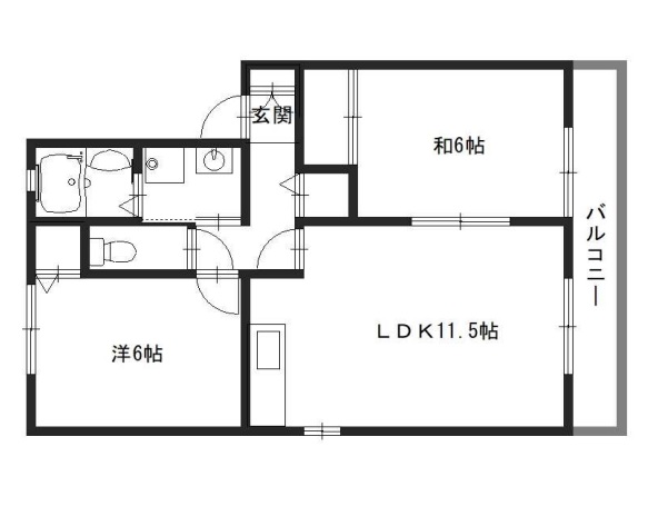 姫路市飾磨区阿成植木のアパートの間取り