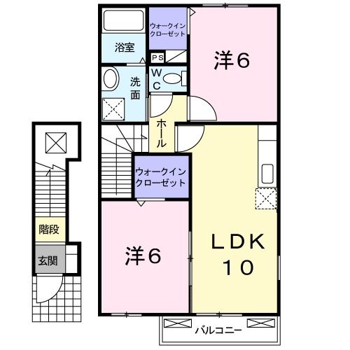 笠間市平町のアパートの間取り