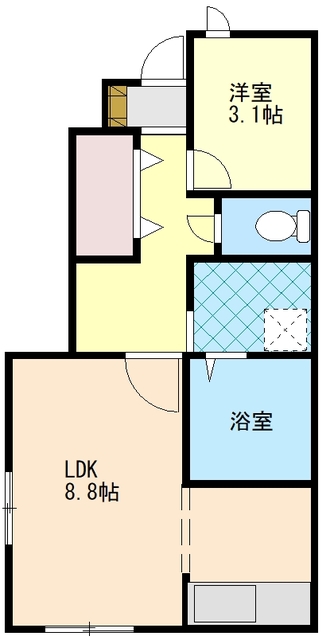 米沢市駅前のアパートの間取り