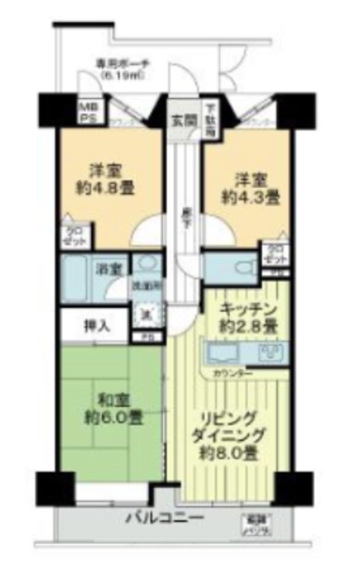 ライオンズステーションプラザ西所沢の間取り