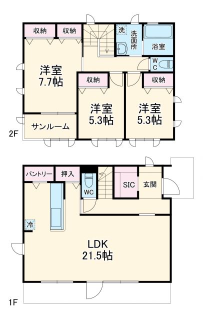 元町戸建の間取り写真
