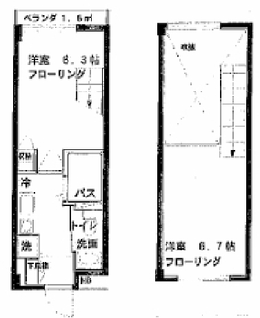 都営浅草線 戸越駅 徒歩5分 4階建 築23年の間取り写真