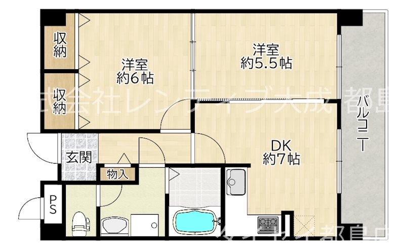 京阪本線 関目駅 徒歩3分 9階建 築26年の間取り写真