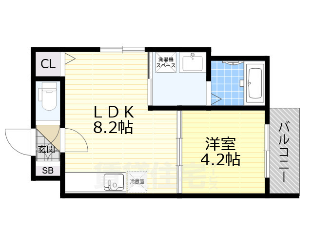近鉄南大阪線 矢田駅 徒歩5分 3階建 築1年の間取り写真