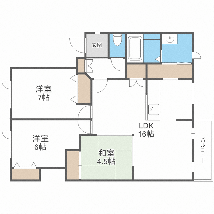 4ＬｅａｆーＮ43の間取り