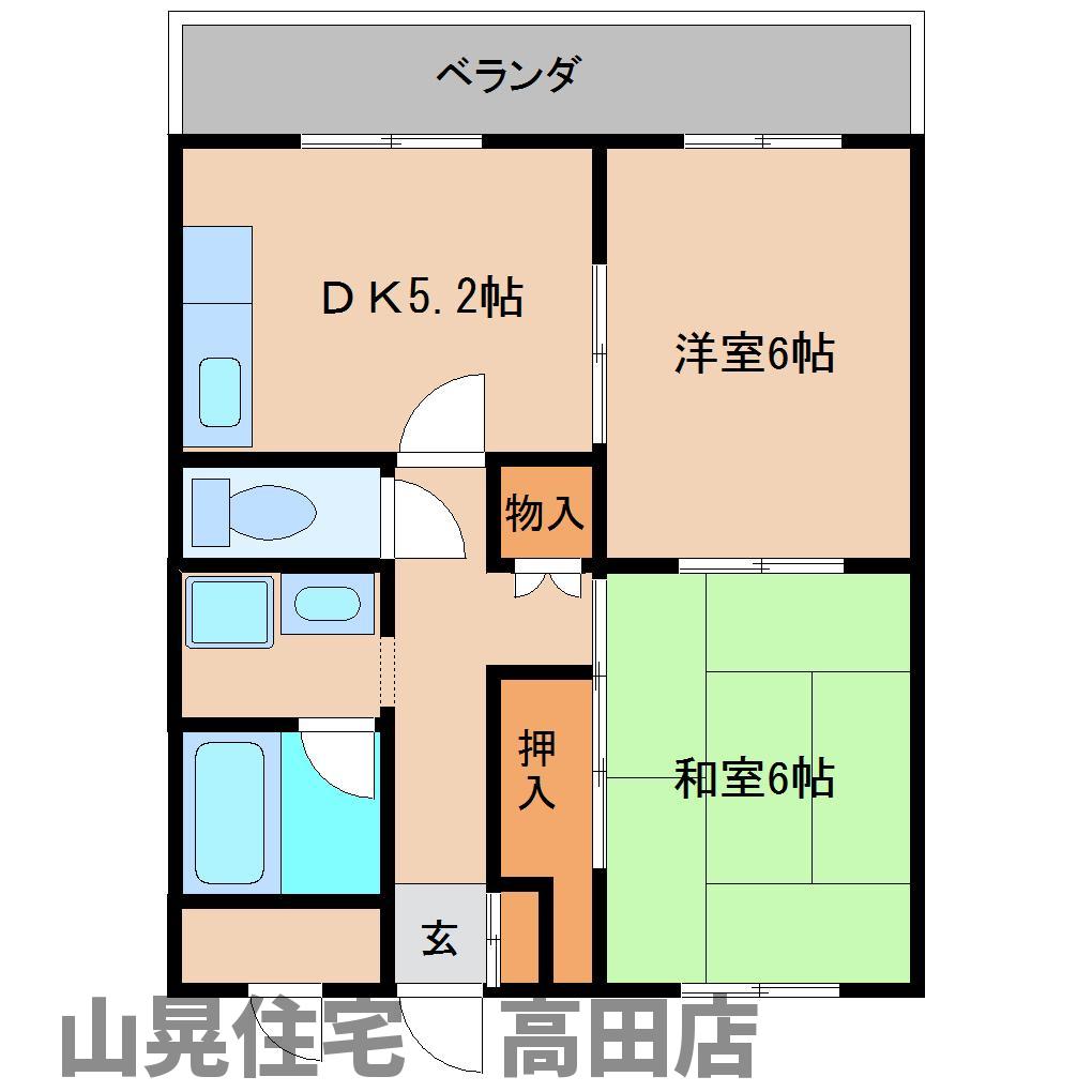 大和高田市南今里町のマンションの間取り