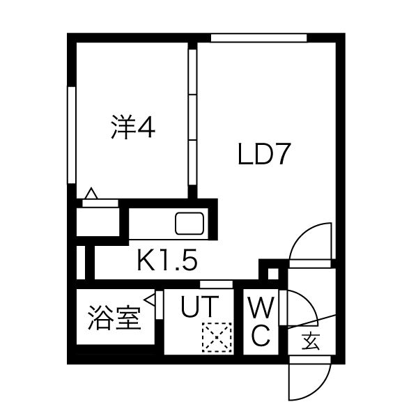 【札幌市東区北四十一条東のマンションの間取り】