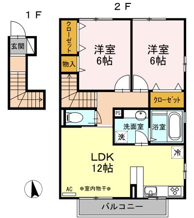 キューピッドＫ　C棟の間取り