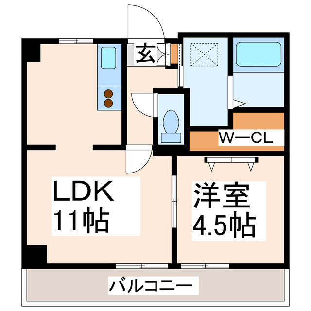 熊本市西区蓮台寺のマンションの間取り