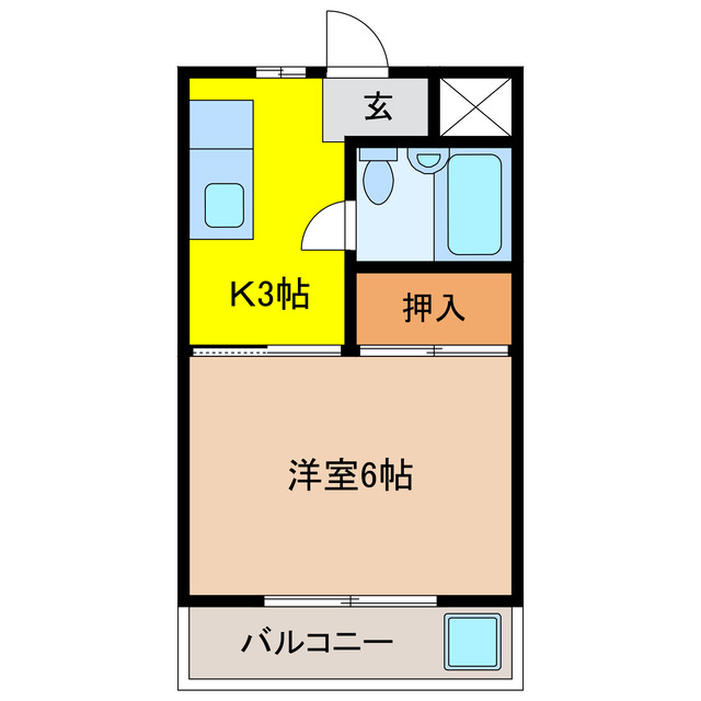 大垣市北方町のアパートの間取り