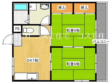 大阪府八尾市植松町４（マンション）の賃貸物件の間取り