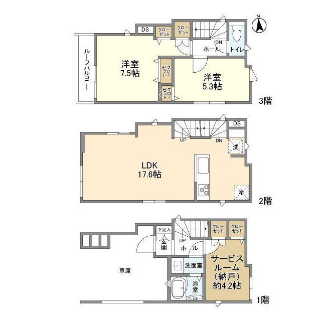 埼玉県戸田市喜沢２（一戸建）の賃貸物件の間取り