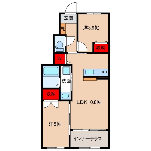 仮）松尾上溝新築アパートの間取り