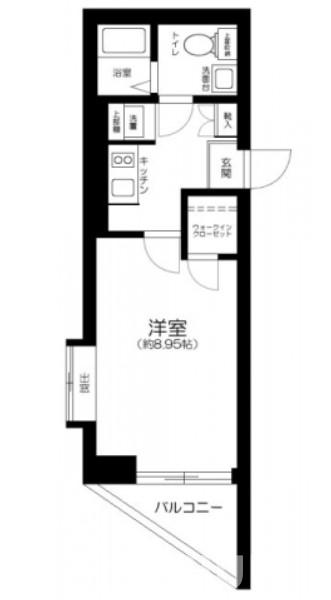 新宿区赤城下町のマンションの間取り