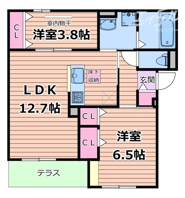 吹田市垂水町のアパートの間取り