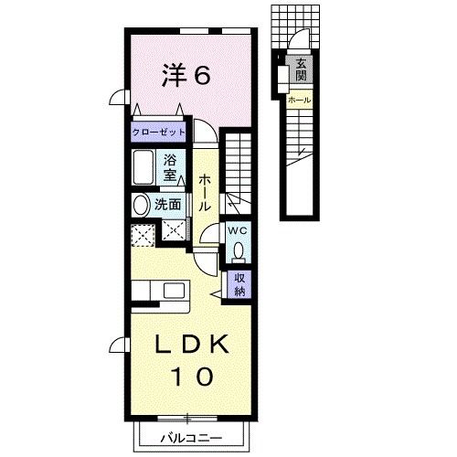 下松市清瀬町のアパートの間取り