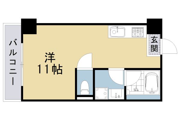 京都市中京区梅屋町のマンションの間取り