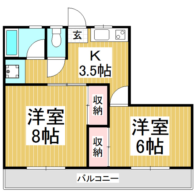 サンハイツ（伊那市狐島）の間取り