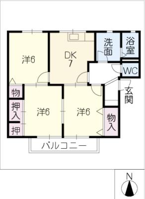 サンルミエール豊川Ｂ棟の間取り