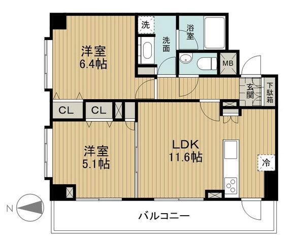 港区高輪のマンションの間取り