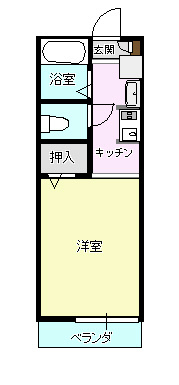 牛久市栄町のアパートの間取り