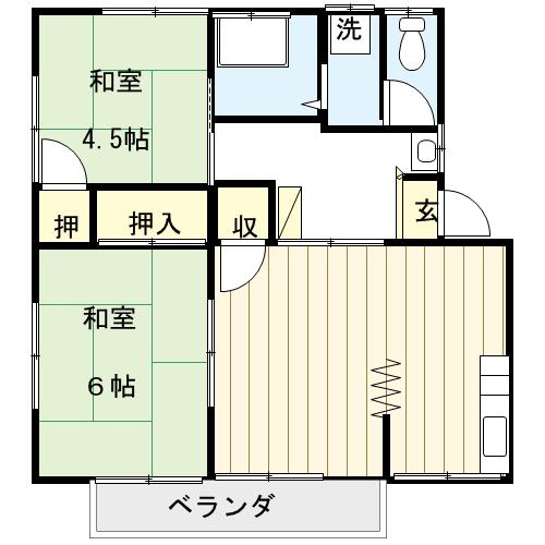 むなさかハイツの間取り