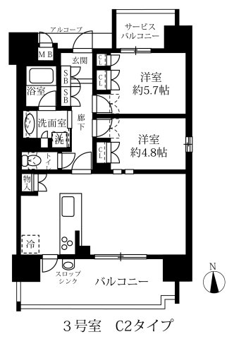 グランパセオ名駅那古野の間取り