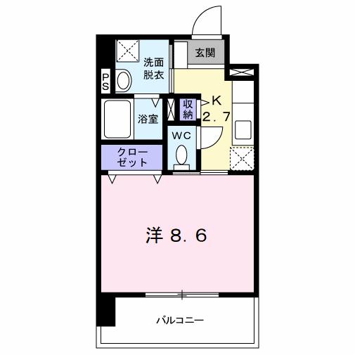 北九州市小倉北区三萩野のマンションの間取り