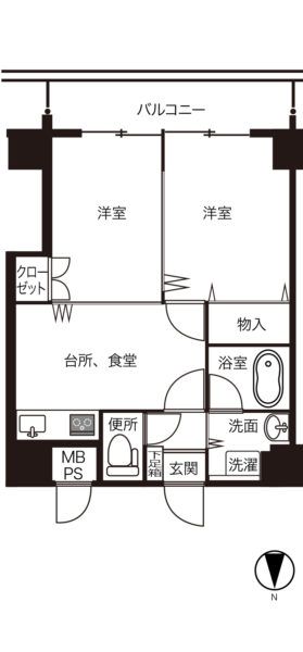 和歌山市屋形町のマンションの間取り