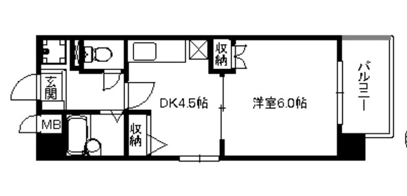 福岡市西区内浜のマンションの間取り